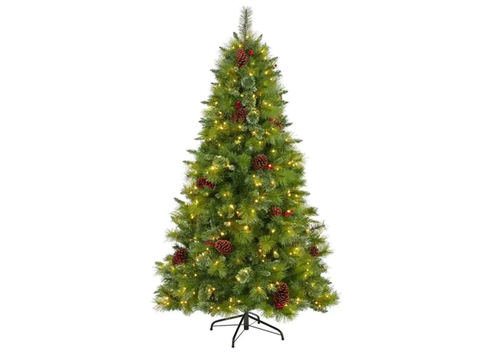 6ft. Pre-Lit Montana Mixed Pine Artificial Christmas Tree in Green by Bellanest