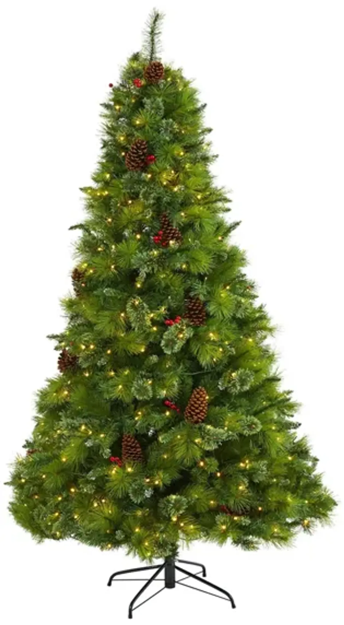 7ft. Pre-Lit Montana Mixed Pine Artificial Christmas Tree in Green by Bellanest