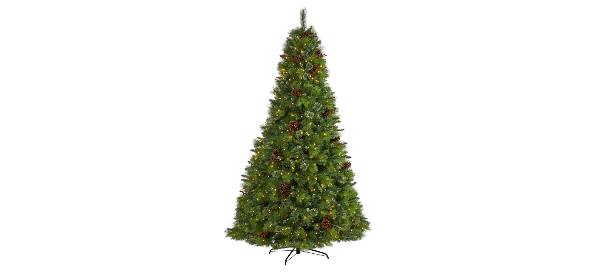 8ft. Pre-Lit Montana Mixed Pine Artificial Christmas Tree in Green by Bellanest