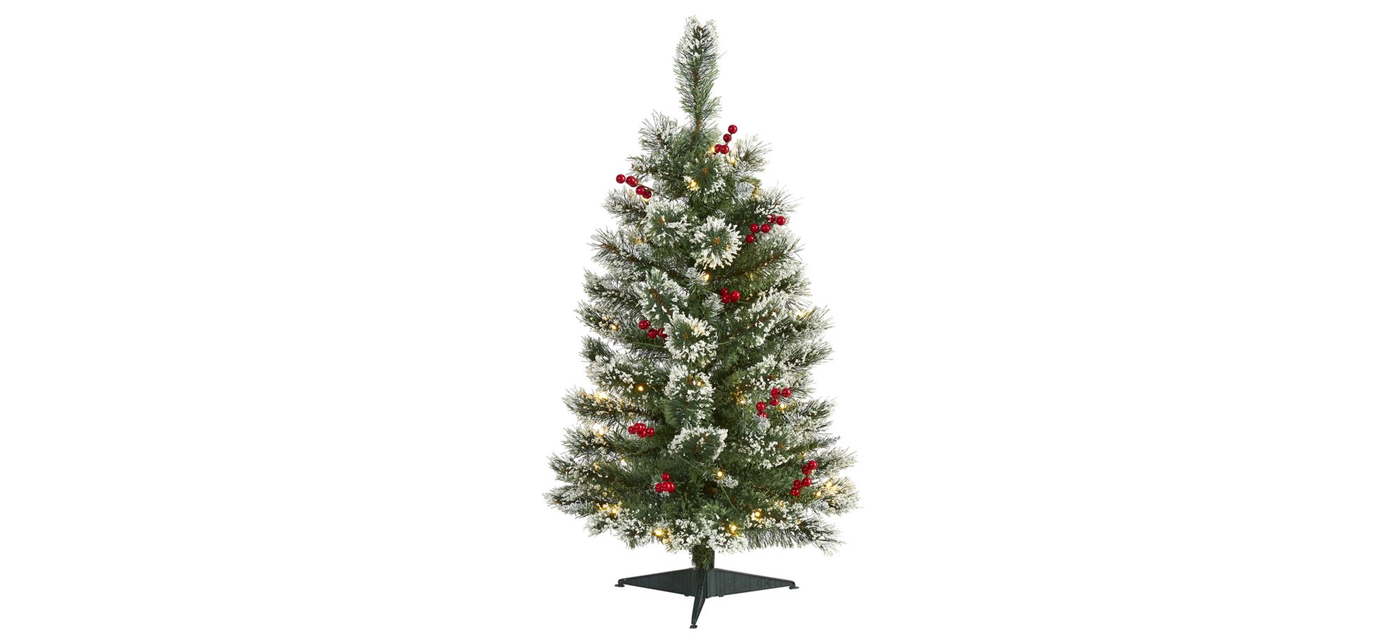 3ft. Pre-Lit Frosted Swiss Pine Artificial Christmas Tree in Green by Bellanest