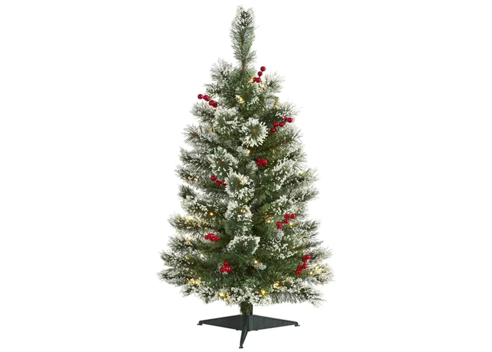 3ft. Pre-Lit Frosted Swiss Pine Artificial Christmas Tree in Green by Bellanest