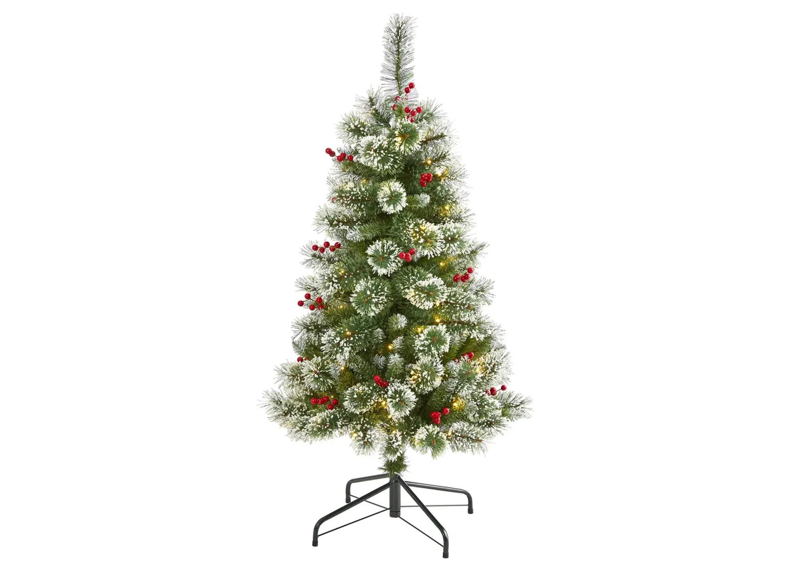 4ft. Pre-Lit Frosted Swiss Pine Artificial Christmas Tree in Green by Bellanest