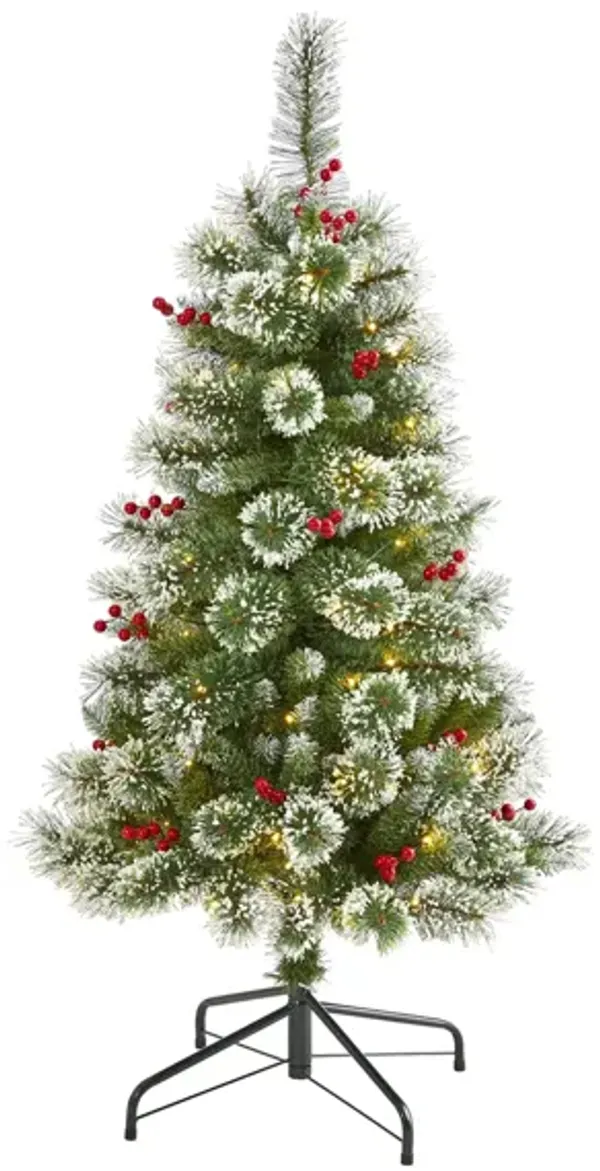 4ft. Pre-Lit Frosted Swiss Pine Artificial Christmas Tree