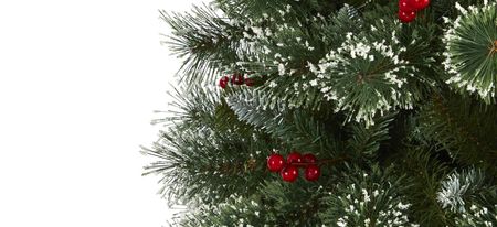 6ft. Pre-Lit Frosted Swiss Pine Artificial Christmas Tree in Green by Bellanest