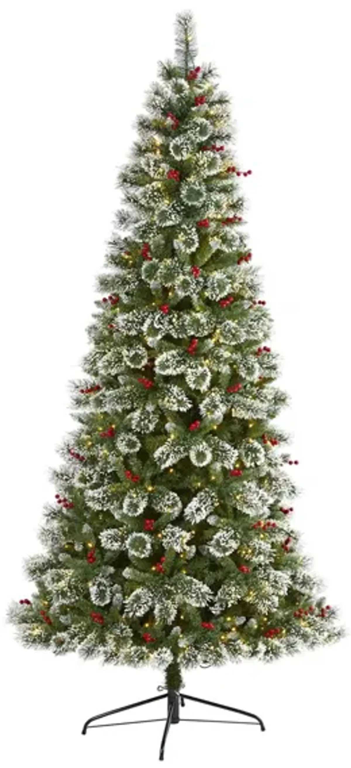 8ft. Pre-Lit Frosted Swiss Pine Artificial Christmas Tree