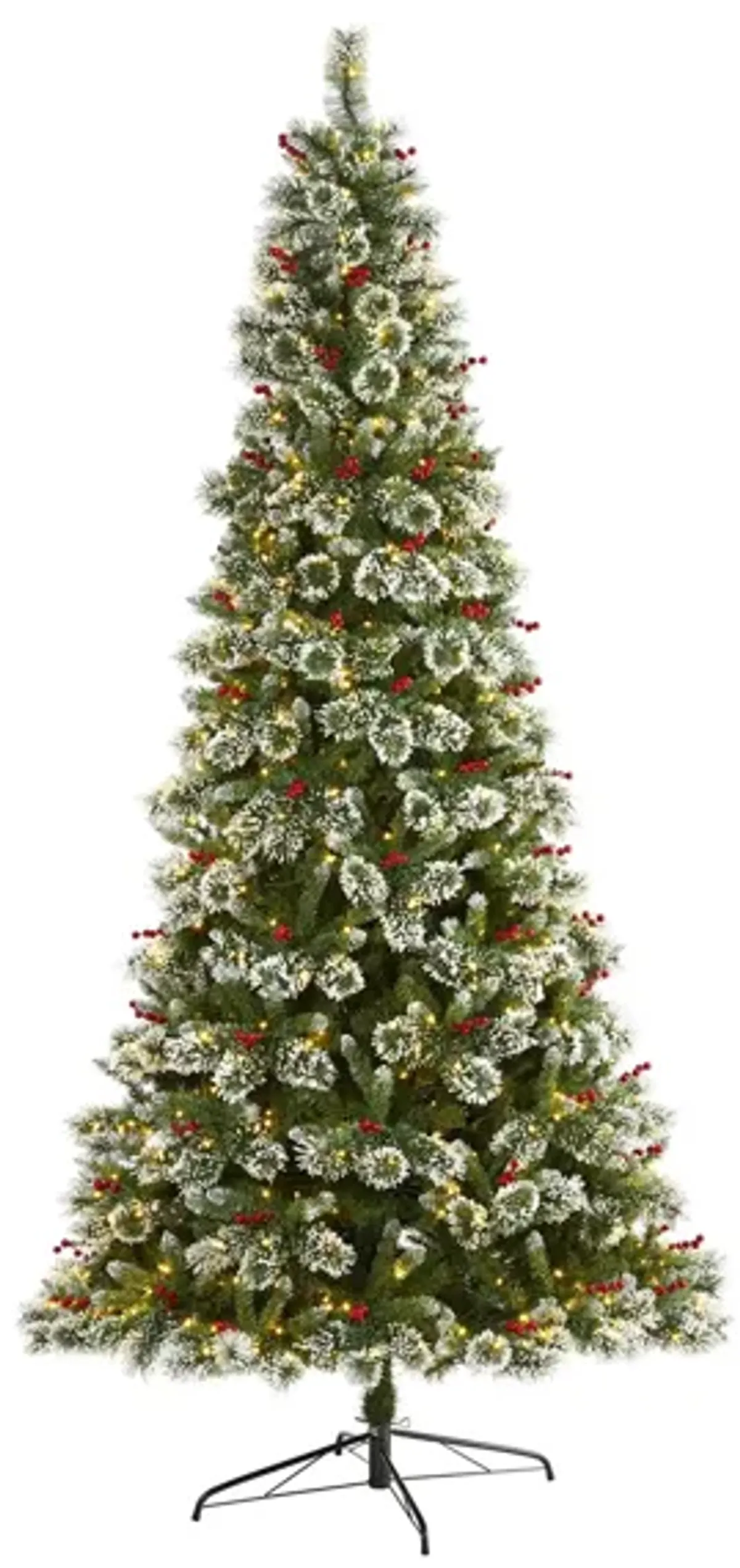 9ft. Pre-Lit Frosted Swiss Pine Artificial Christmas Tree in Green by Bellanest