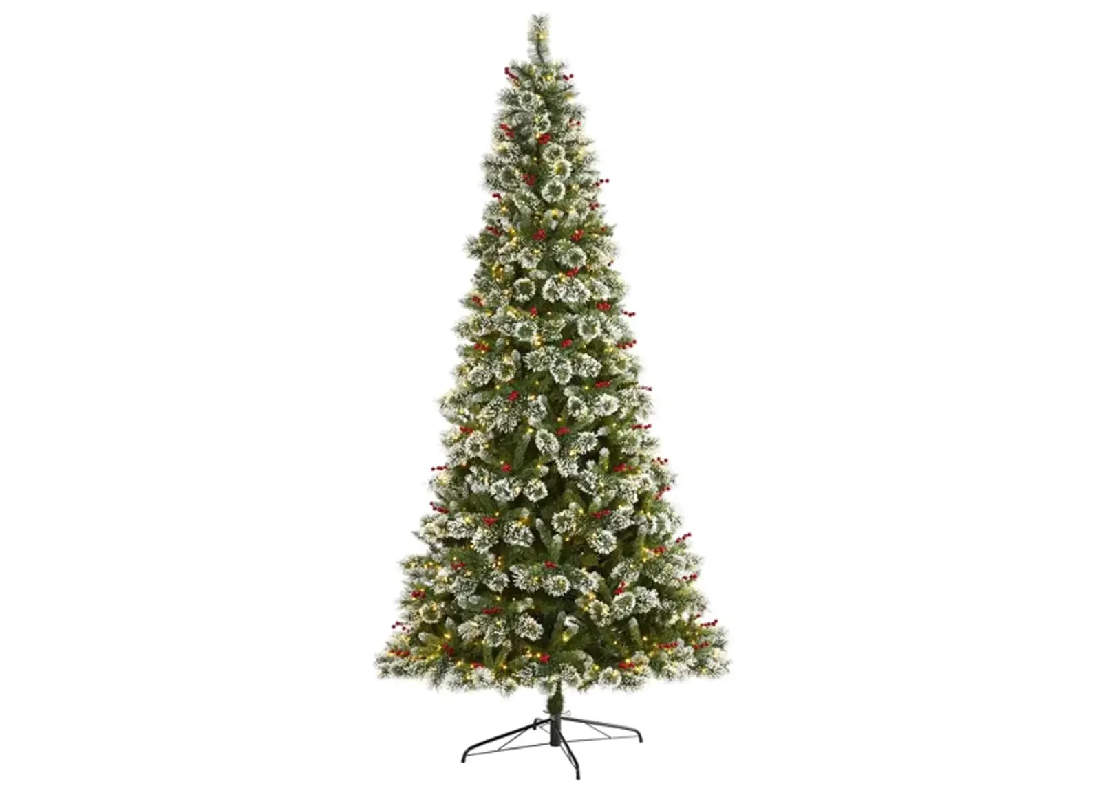 9ft. Pre-Lit Frosted Swiss Pine Artificial Christmas Tree in Green by Bellanest