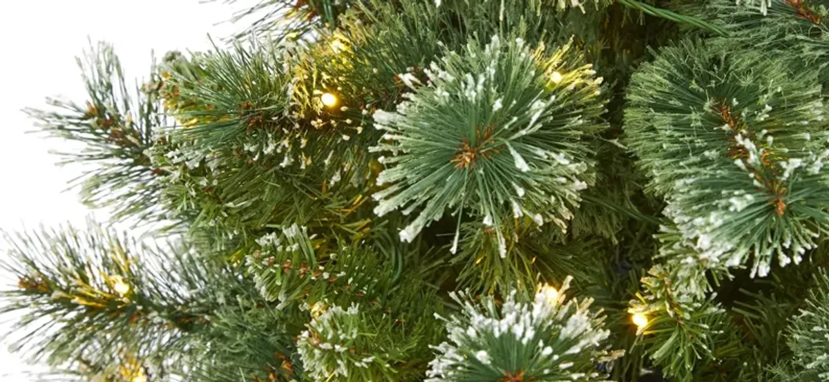 6ft. Pre-Lit Wisconsin Slim Snow Tip Pine Artificial Christmas Tree