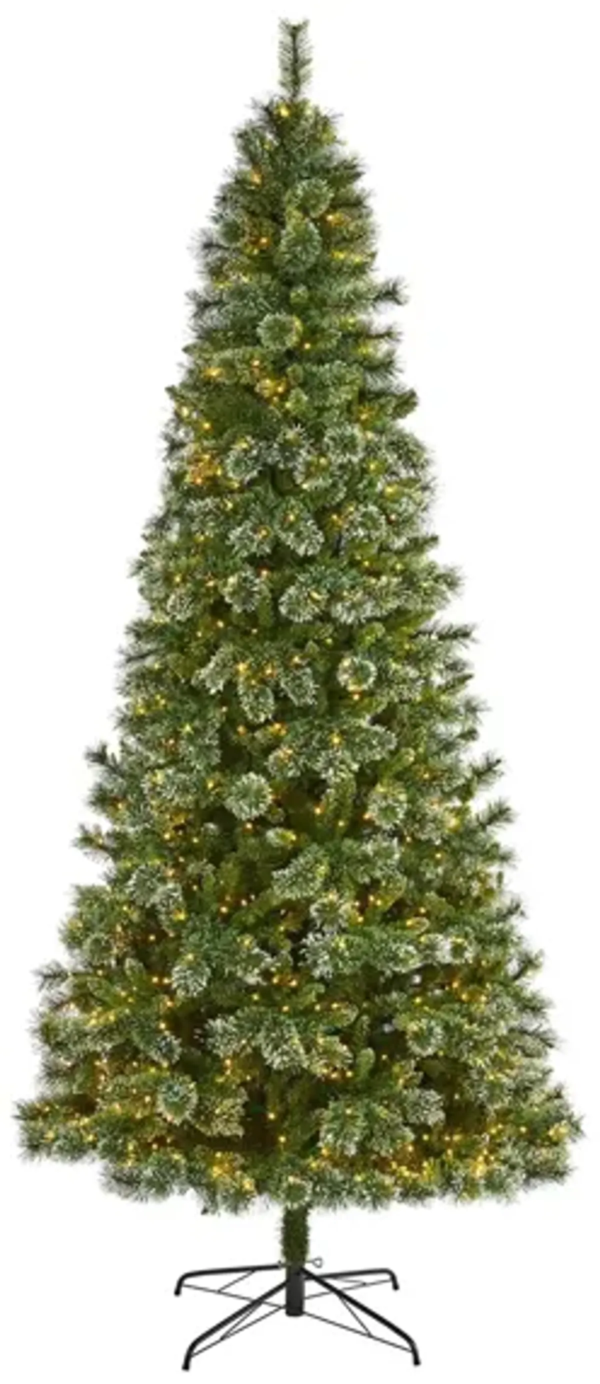 9ft. Pre-Lit Wisconsin Slim Snow Tip Pine Artificial Christmas Tree in Green by Bellanest