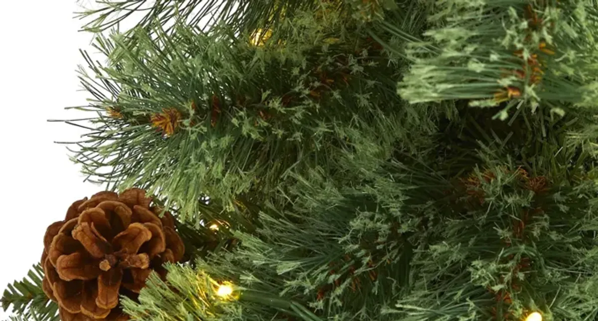 4ft. Pre-Lit White Mountain Pine Artificial Christmas Tree