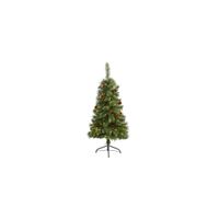 4ft. Pre-Lit White Mountain Pine Artificial Christmas Tree in Green by Bellanest