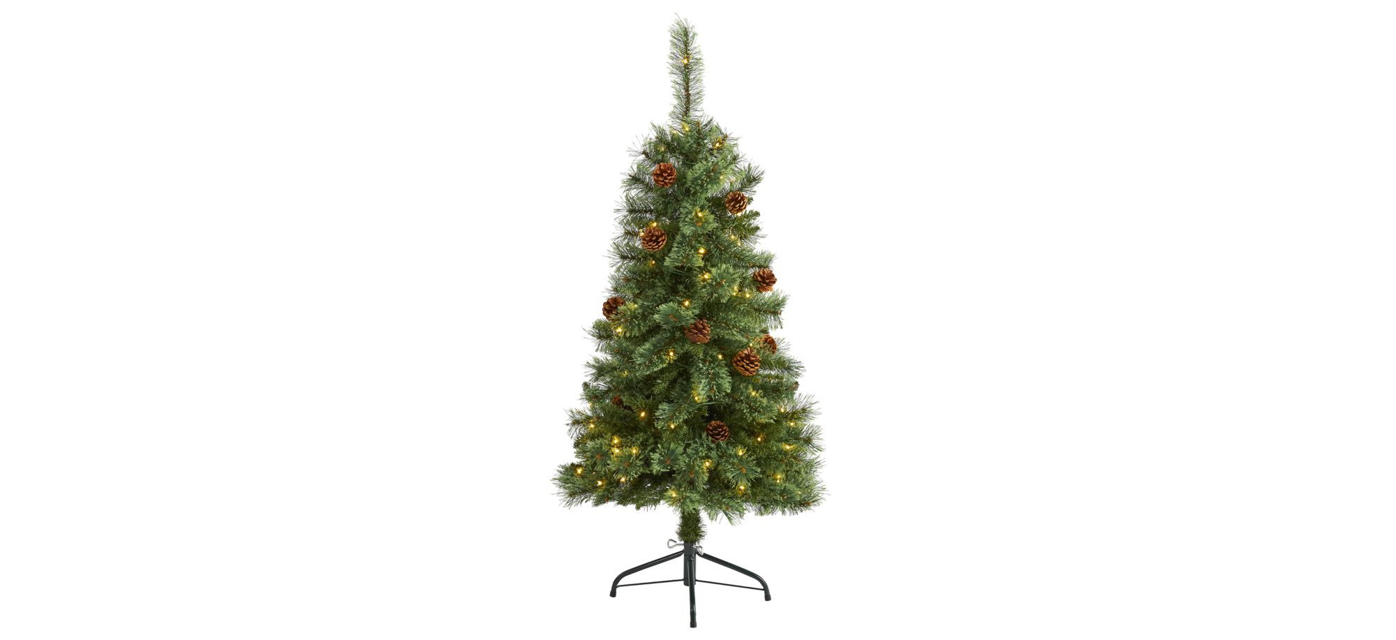 4ft. Pre-Lit White Mountain Pine Artificial Christmas Tree in Green by Bellanest