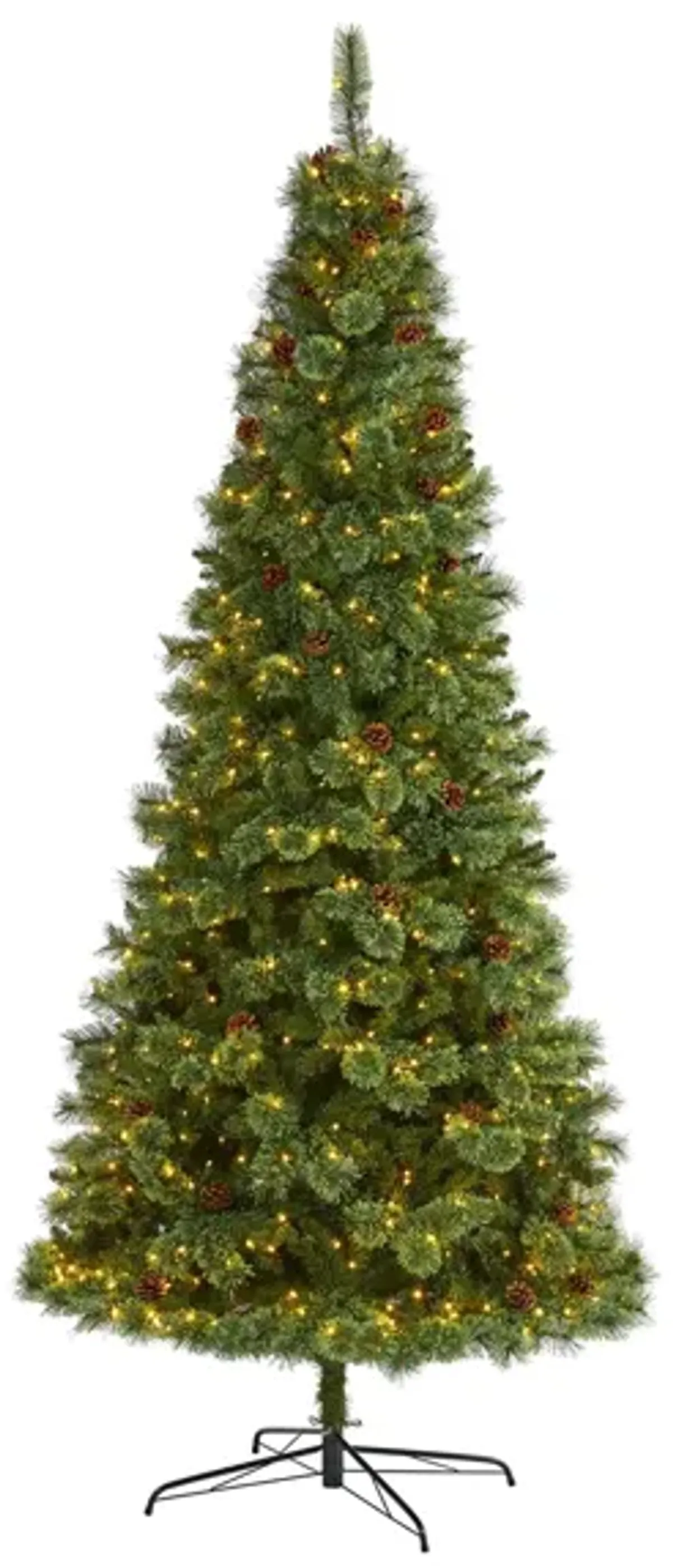 9ft. Pre-Lit White Mountain Pine Artificial Christmas Tree in Green by Bellanest