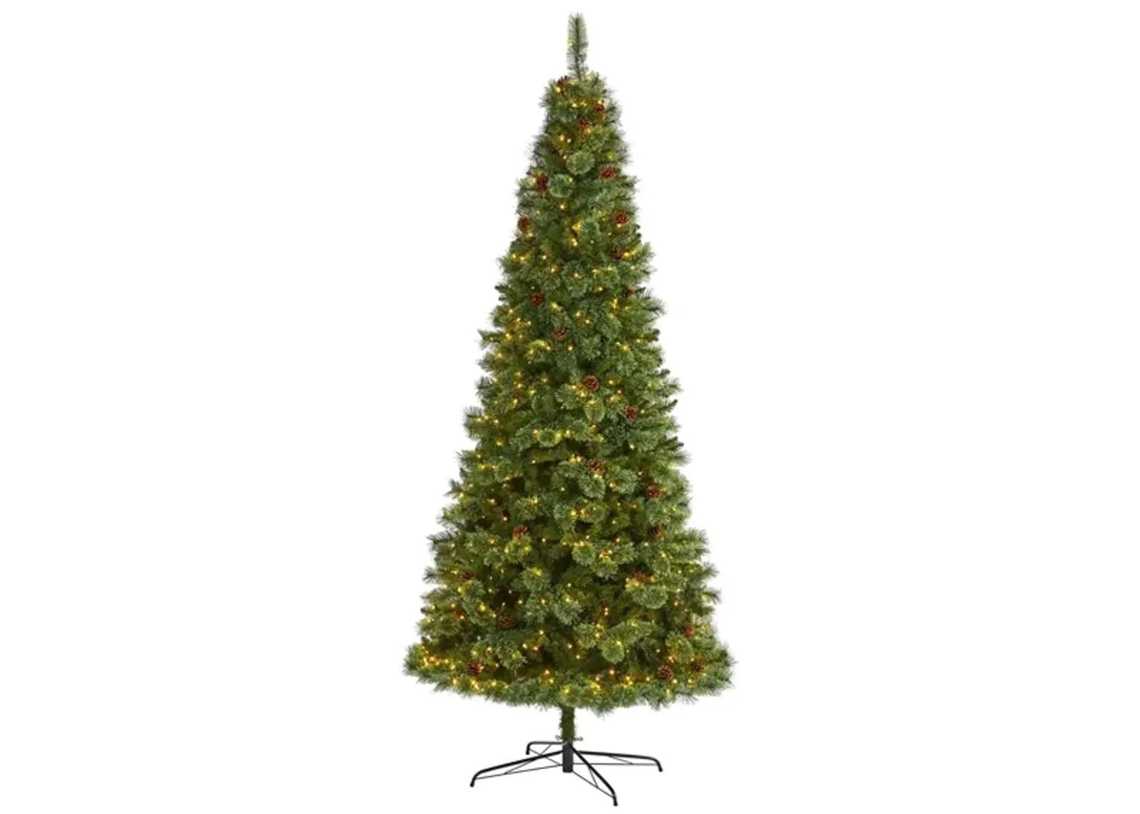 9ft. Pre-Lit White Mountain Pine Artificial Christmas Tree in Green by Bellanest