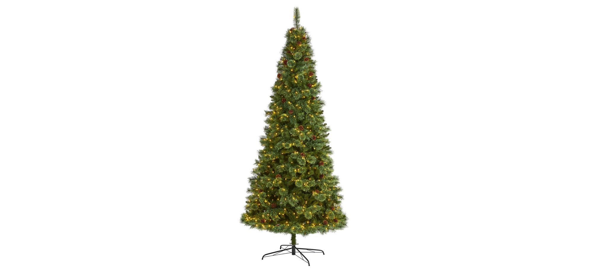 9ft. Pre-Lit White Mountain Pine Artificial Christmas Tree in Green by Bellanest