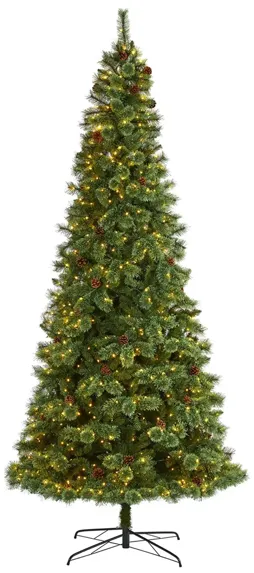 10ft. Pre-Lit White Mountain Pine Artificial Christmas Tree in Green by Bellanest