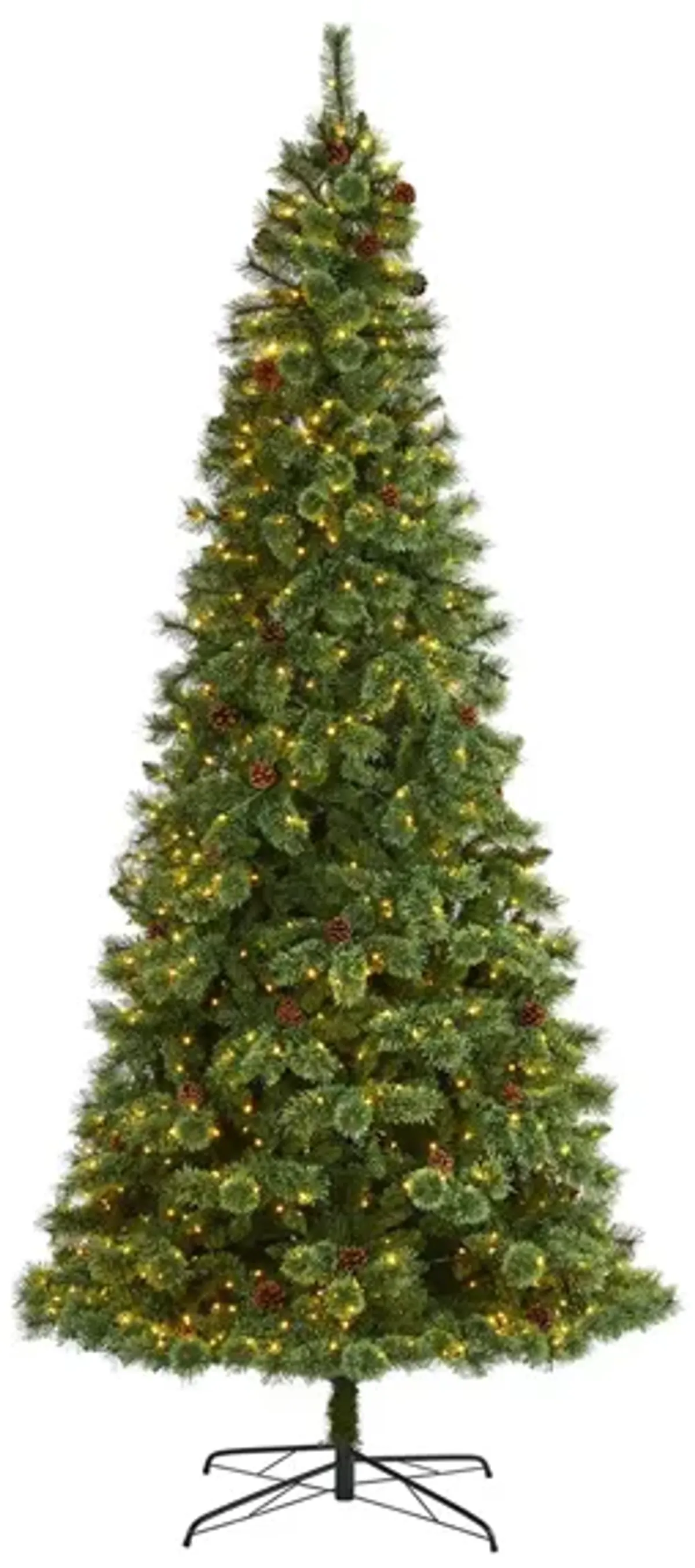 10ft. Pre-Lit White Mountain Pine Artificial Christmas Tree in Green by Bellanest