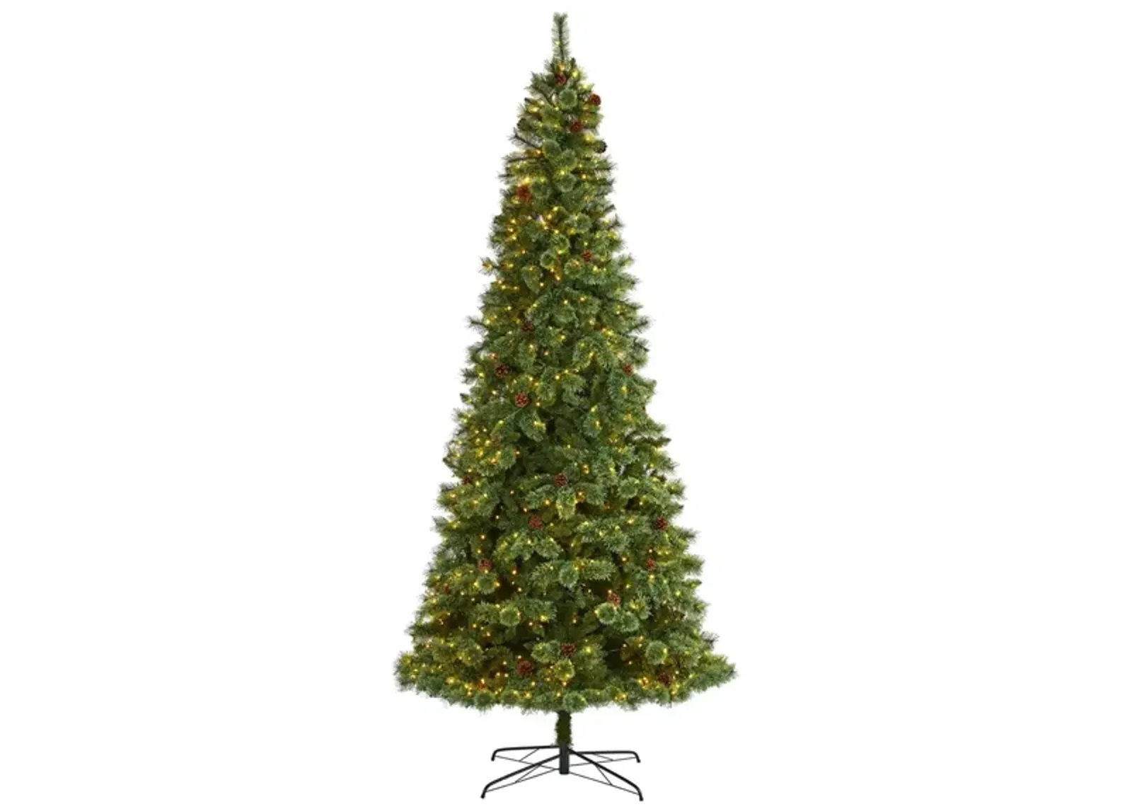 10ft. Pre-Lit White Mountain Pine Artificial Christmas Tree in Green by Bellanest