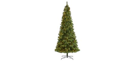 10ft. Pre-Lit White Mountain Pine Artificial Christmas Tree in Green by Bellanest