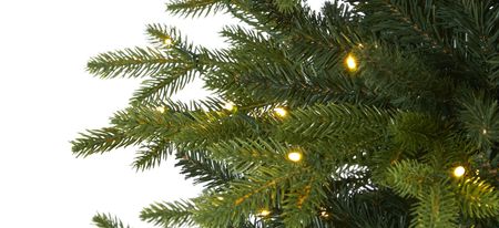 7.5ft. Pre-Lit Belgium Fir "Natural Look" Artificial Christmas Tree in Green by Bellanest
