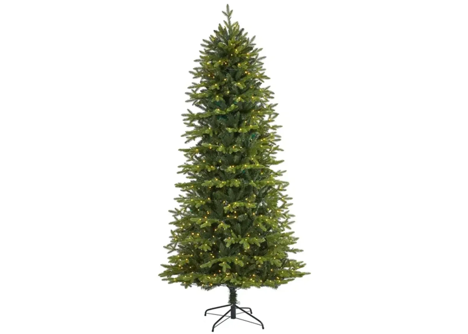 8ft. Pre-Lit Belgium Fir "Natural Look" Artificial Christmas Tree in Green by Bellanest