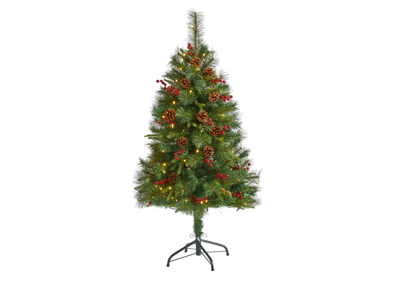 4ft. Pre-Lit Mixed Pine Artificial Christmas Tree in Green by Bellanest