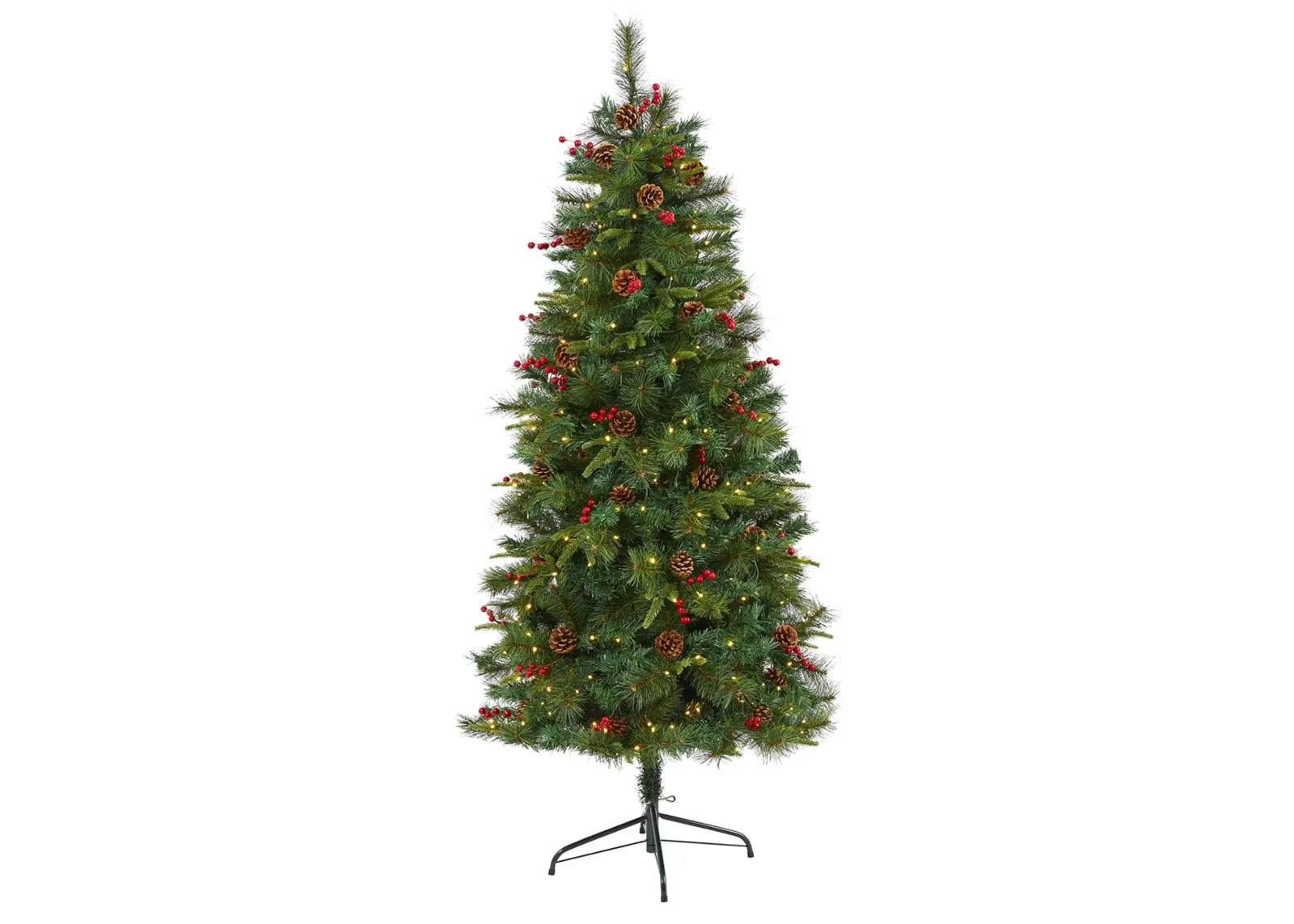 6ft. Pre-Lit Mixed Pine Artificial Christmas Tree in Green by Bellanest