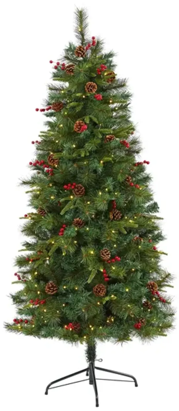 6ft. Pre-Lit Mixed Pine Artificial Christmas Tree