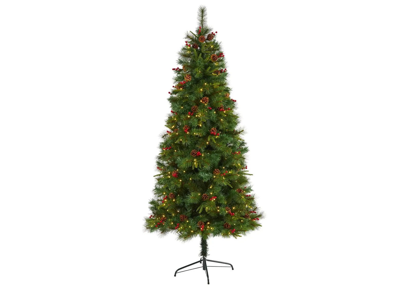 7ft. Pre-Lit Mixed Pine Artificial Christmas Tree in Green by Bellanest