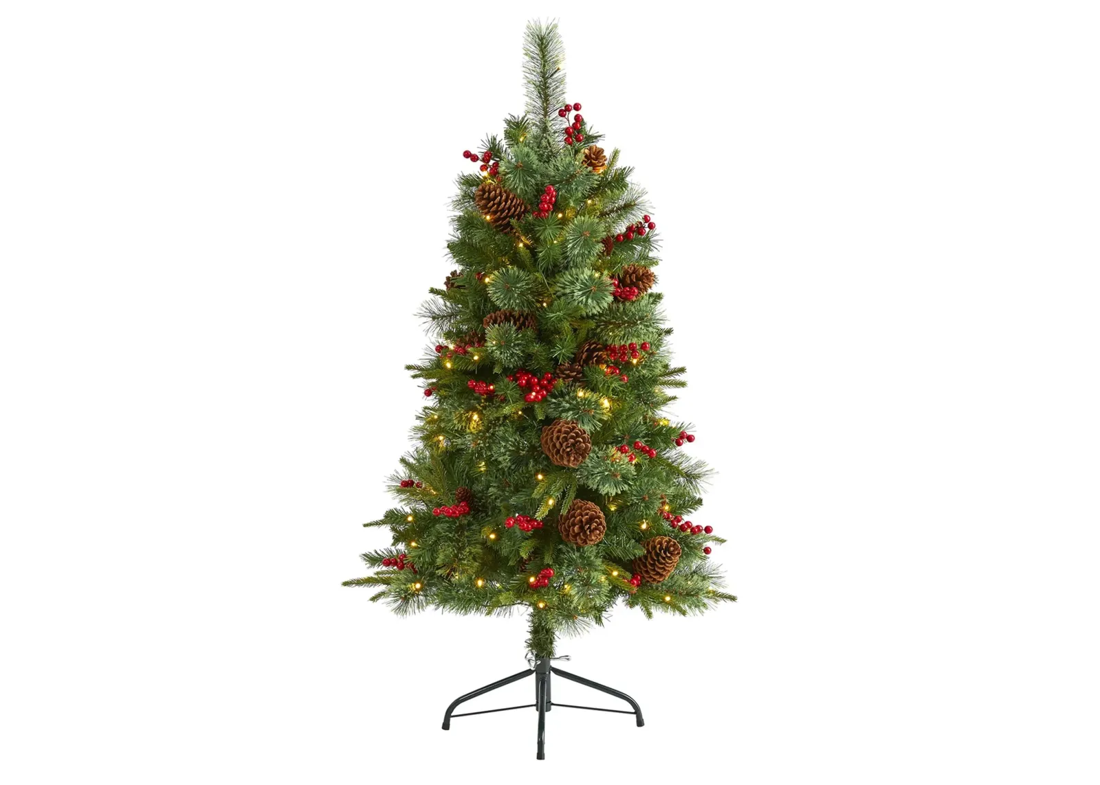 4ft. Pre-Lit Norway Mixed Pine Artificial Christmas Tree in Green by Bellanest