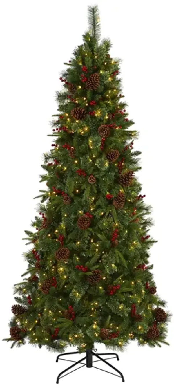 7.5ft. Pre-Lit Norway Mixed Pine Artificial Christmas Tree