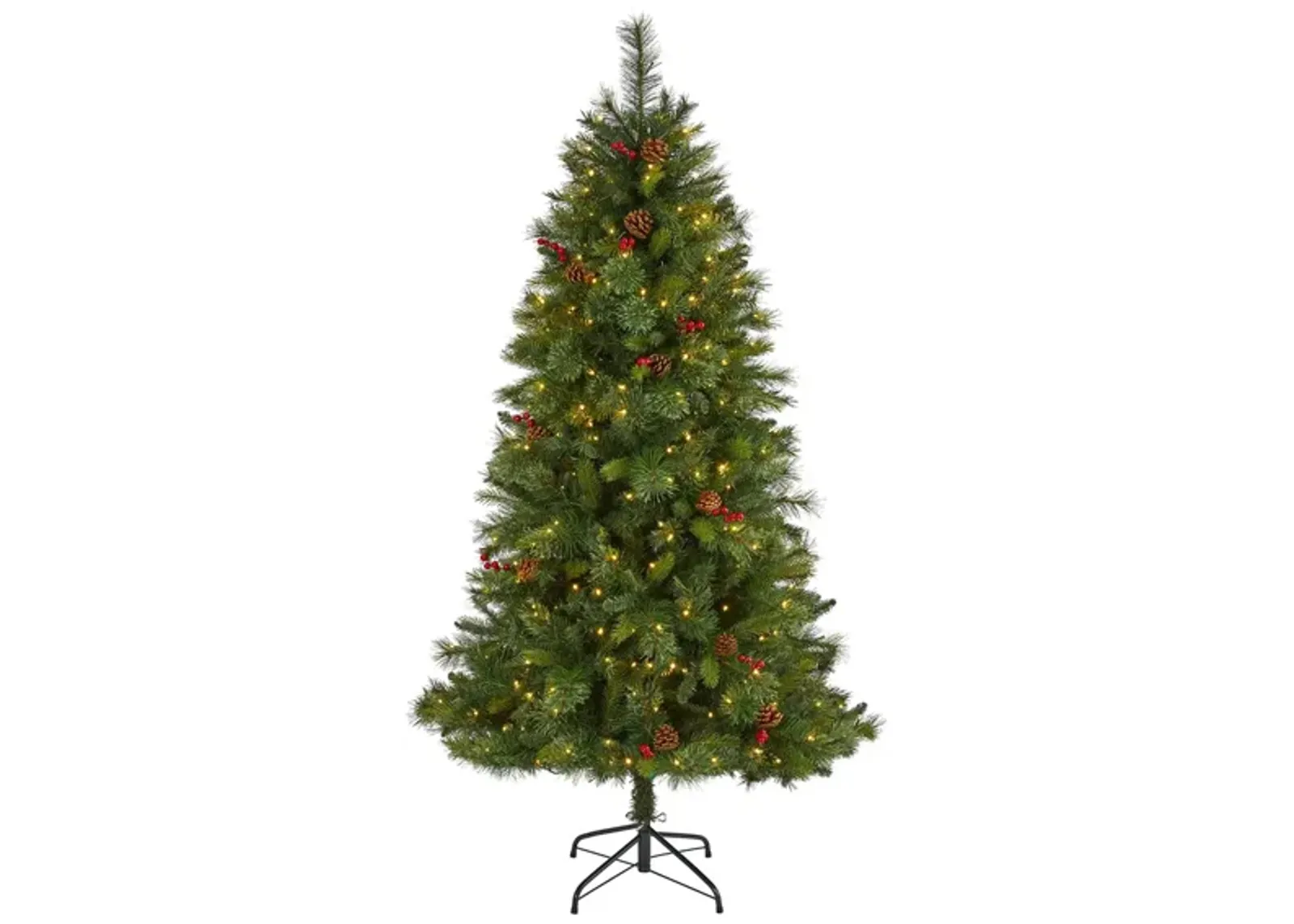 6ft. Pre-Lit Aberdeen Spruce Artificial Christmas Tree in Green by Bellanest