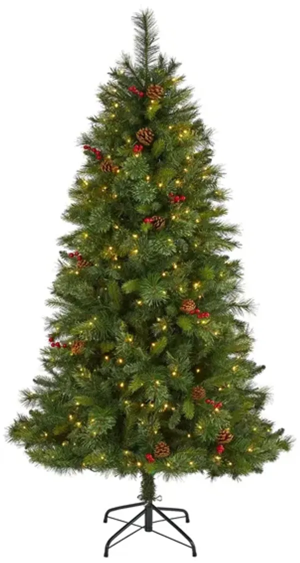 6ft. Pre-Lit Aberdeen Spruce Artificial Christmas Tree