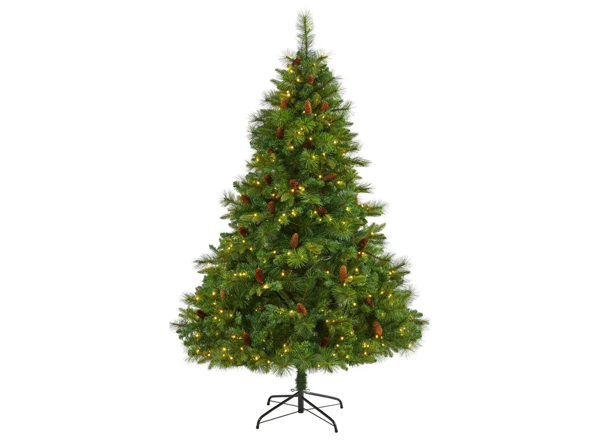 6ft. Pre-Lit West Virginia Full Bodied Mixed Pine Artificial Christmas Tree in Green by Bellanest