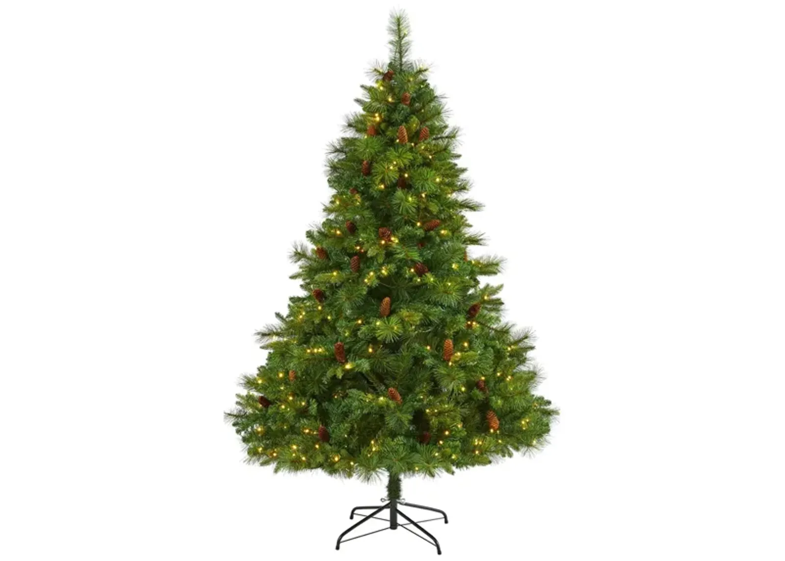 6.5ft. Pre-Lit West Virginia Full Bodied Mixed Pine Artificial Christmas Tree in Green by Bellanest