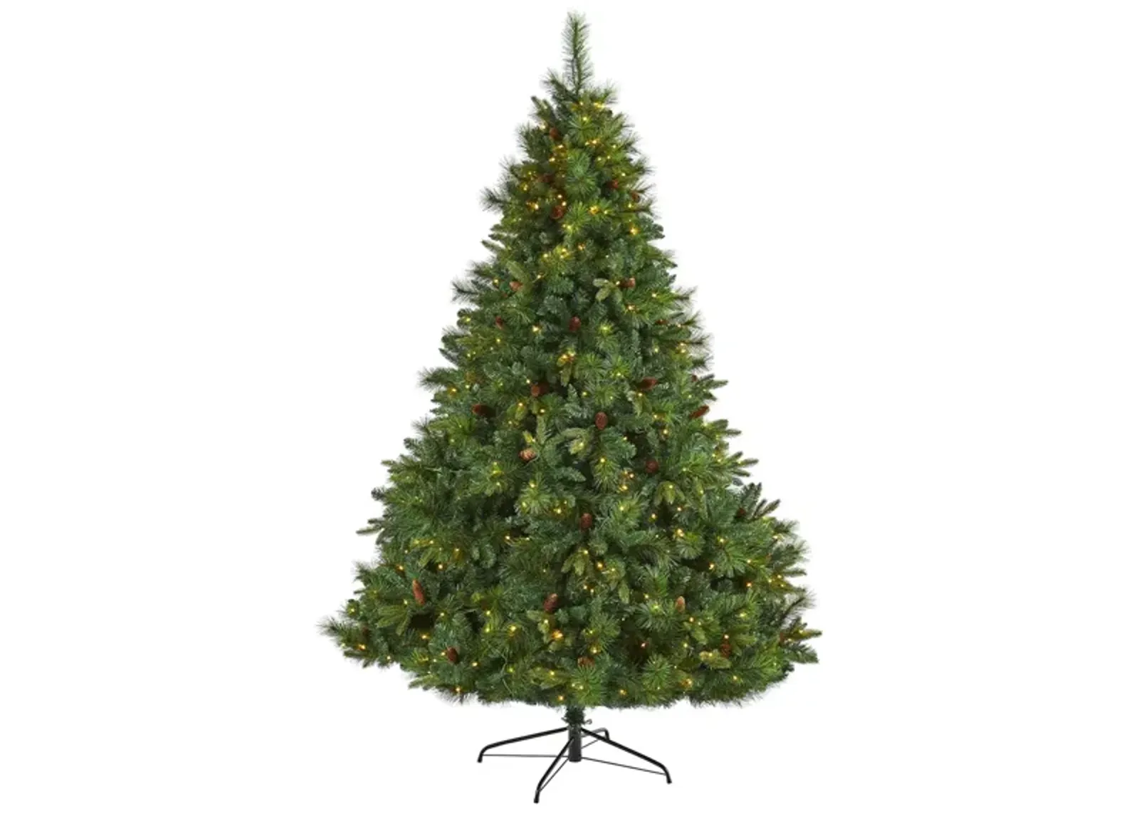 7.5ft. Pre-Lit West Virginia Full Bodied Mixed Pine Artificial Christmas Tree in Green by Bellanest