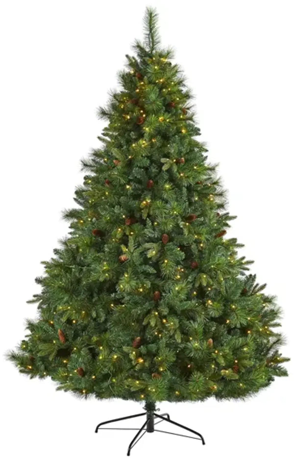 7.5ft. Pre-Lit West Virginia Full Bodied Mixed Pine Artificial Christmas Tree in Green by Bellanest