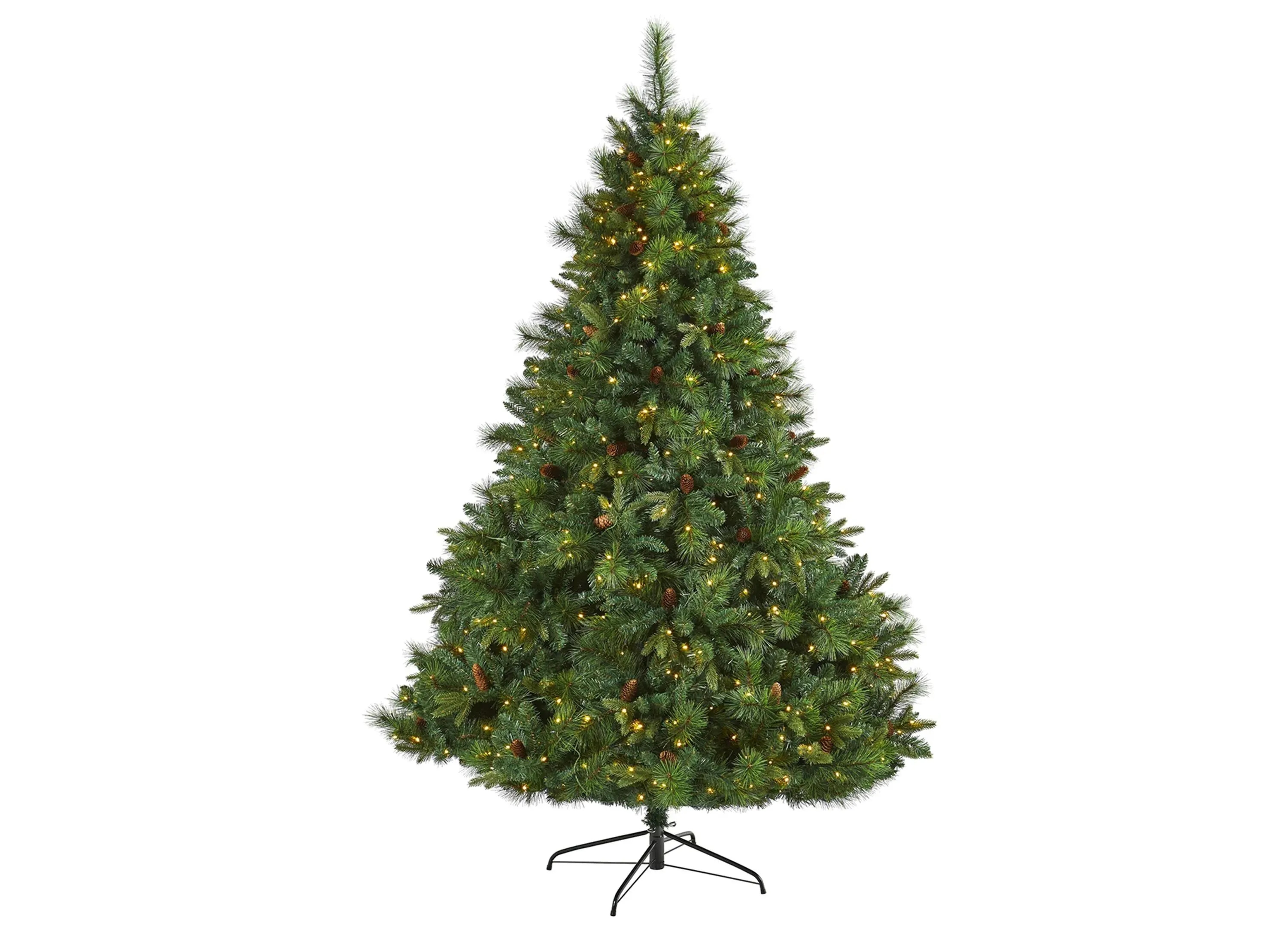 7.5ft. Pre-Lit West Virginia Full Bodied Mixed Pine Artificial Christmas Tree in Green by Bellanest