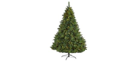 7.5ft. Pre-Lit West Virginia Full Bodied Mixed Pine Artificial Christmas Tree in Green by Bellanest