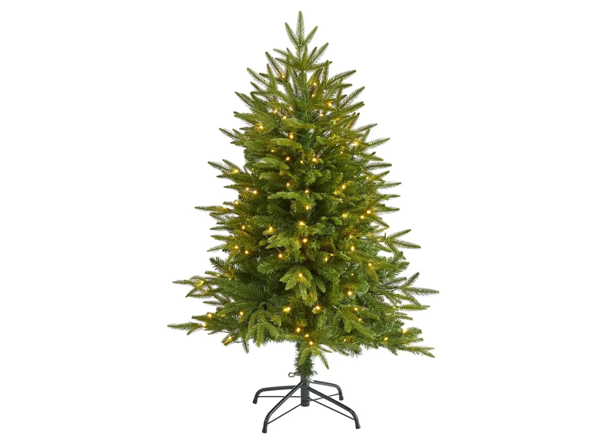 4ft. Pre-Lit Colorado Mountain Fir "Natural Look" Artificial Christmas Tree in Green by Bellanest