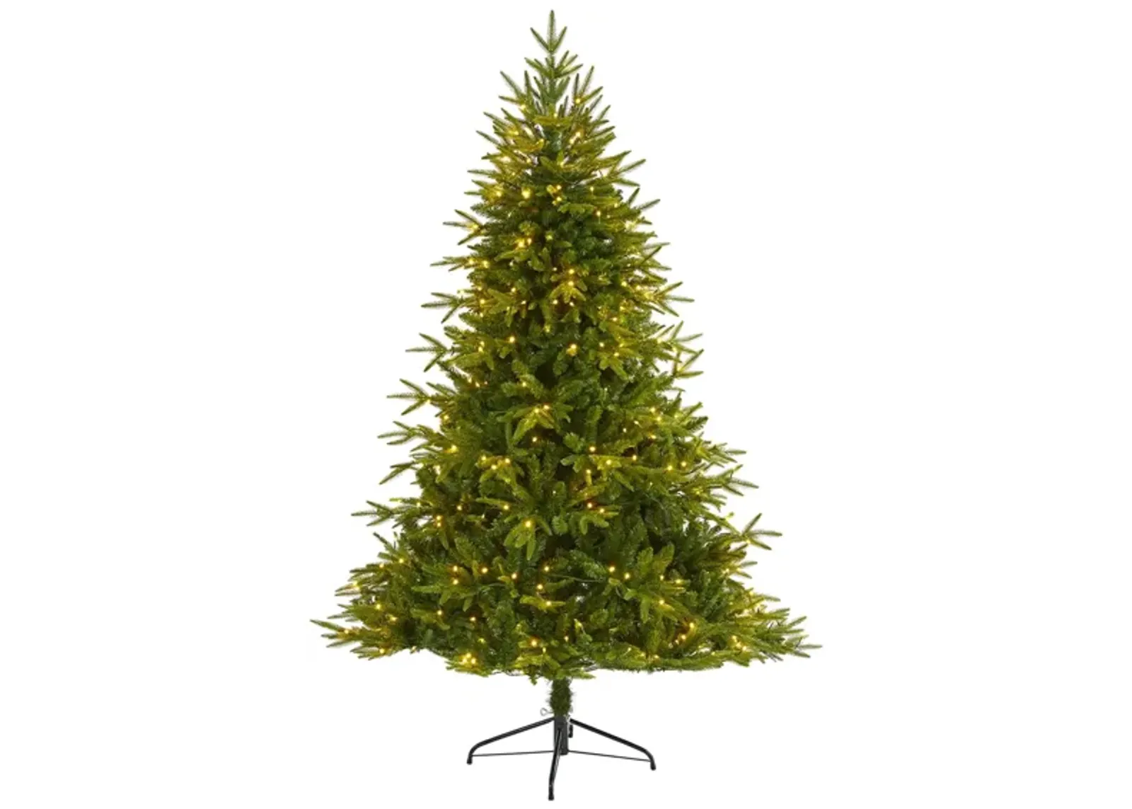 6.5ft. Pre-Lit Colorado Mountain Fir "Natural Look" Artificial Christmas Tree in Green by Bellanest