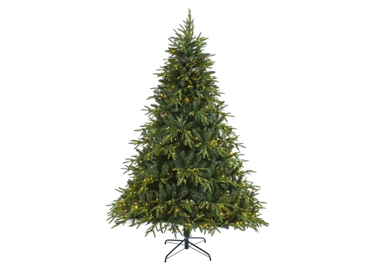 7ft. Pre-Lit Colorado Mountain Fir "Natural Look" Artificial Christmas Tree in Green by Bellanest