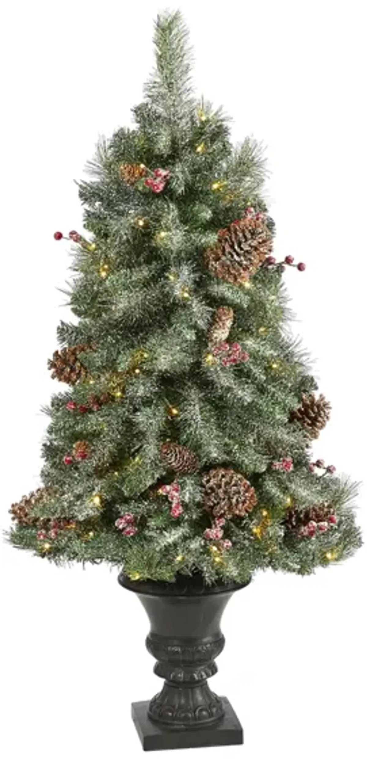 4ft. Pre-Lit Artificial Christmas Tree w/ Decorative Urn in Green by Bellanest