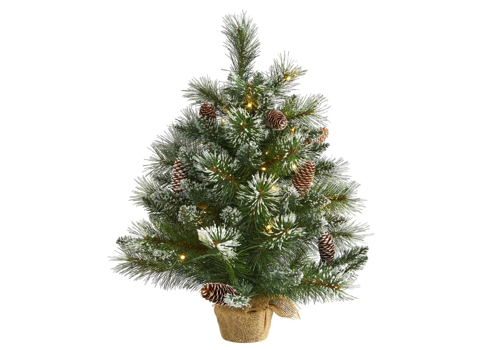 2ft. Pre-Lit Frosted Pine Artificial Christmas Tree in Green by Bellanest