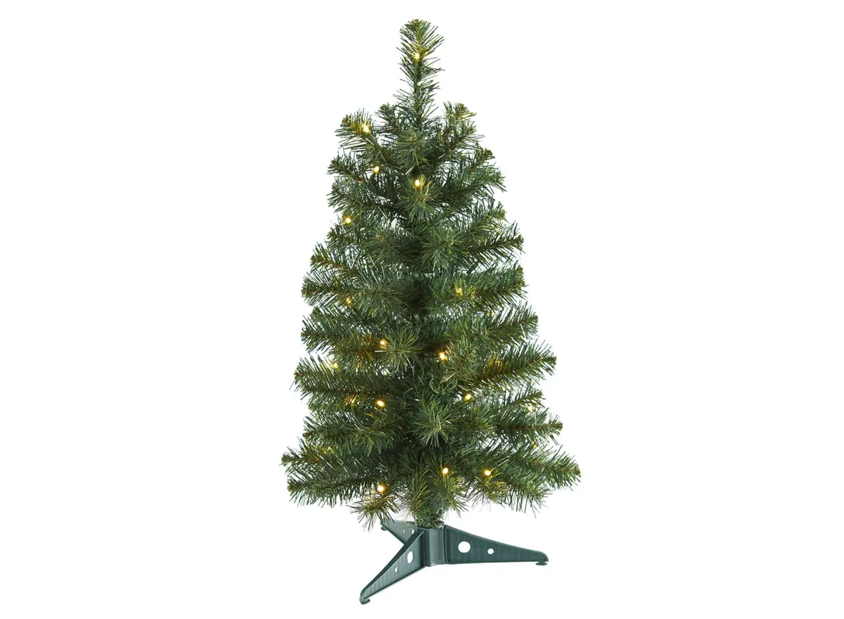 2ft. Pre-Lit Artificial Christmas Tree in Green by Bellanest