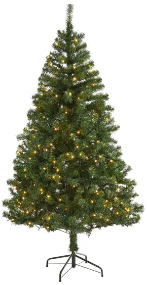 6ft. Pre-Lit Northern Tip Pine Artificial Christmas Tree in Green by Bellanest