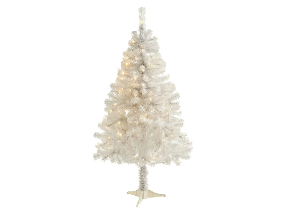 4ft. Pre-Lit Artificial Christmas Tree in White by Bellanest