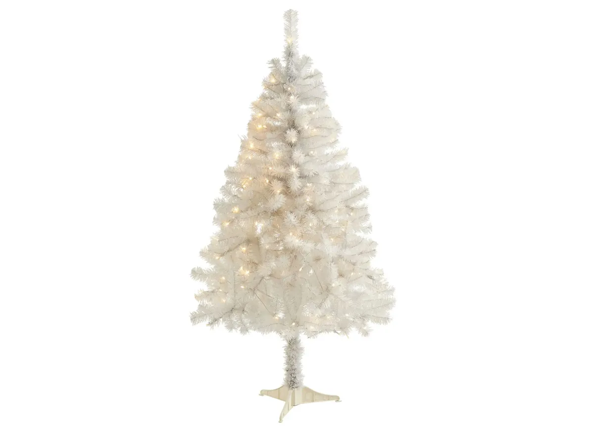 5ft. Pre-Lit Artificial Christmas Tree in White by Bellanest