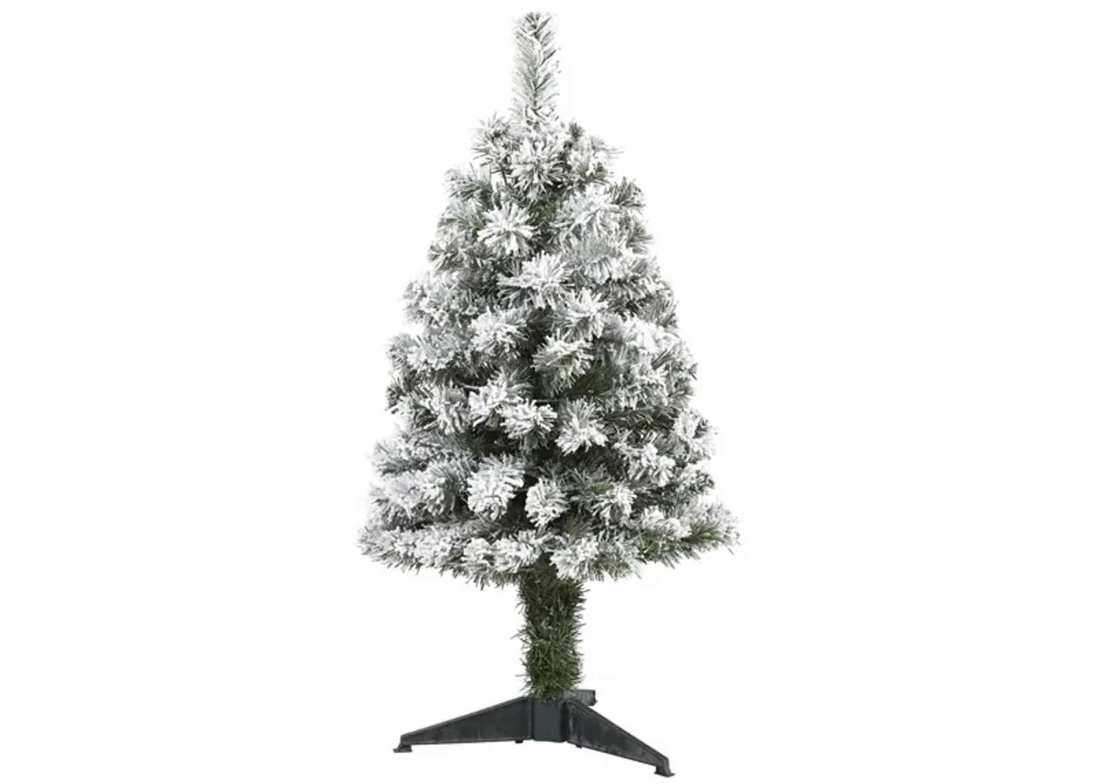 3ft. Flocked West Virginia Fir Artificial Christmas Tree in Green by Bellanest