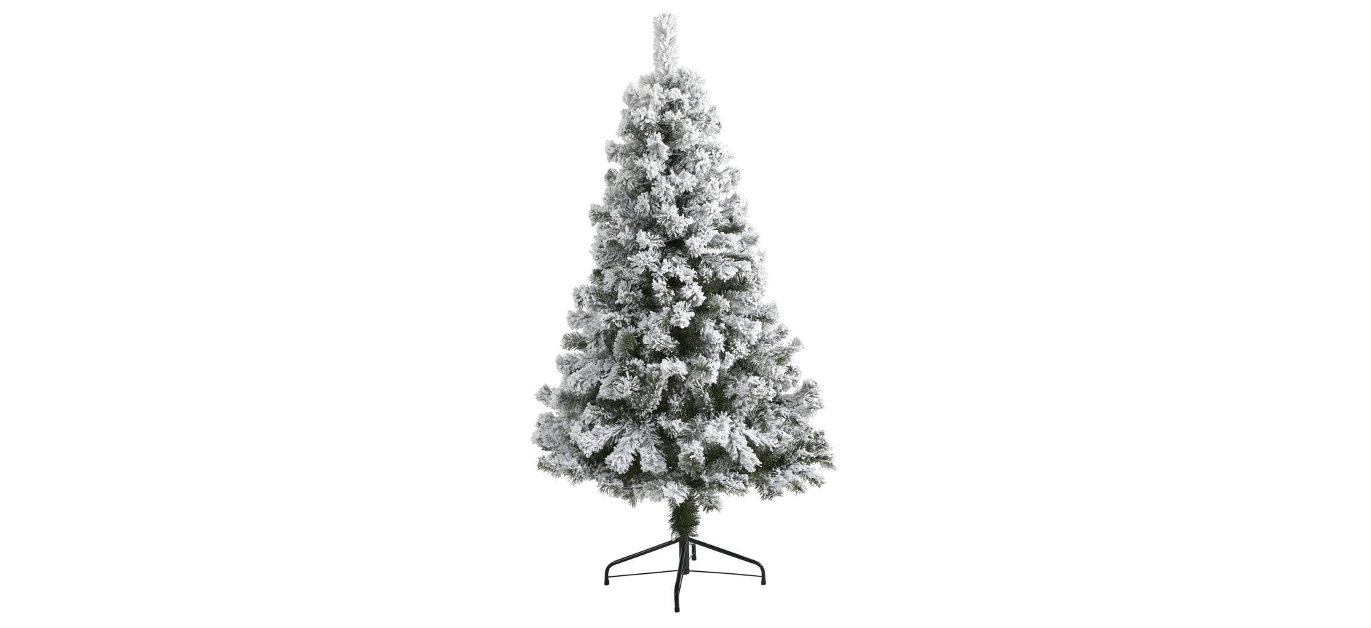 5ft. Flocked West Virginia Fir Artificial Christmas Tree in Green by Bellanest
